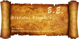 Bikfalvi Elemér névjegykártya